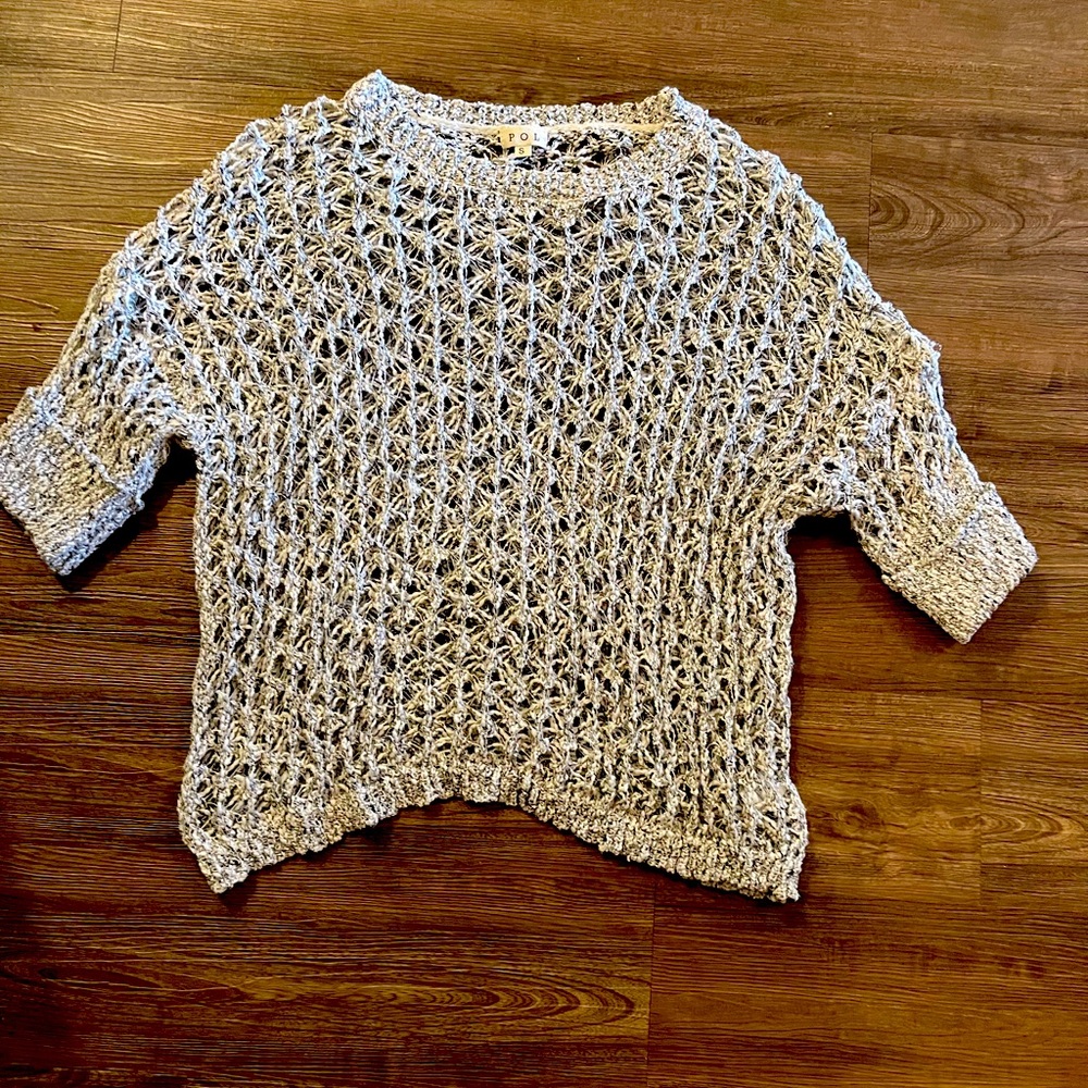 Open Knit Gray Sweater size small
